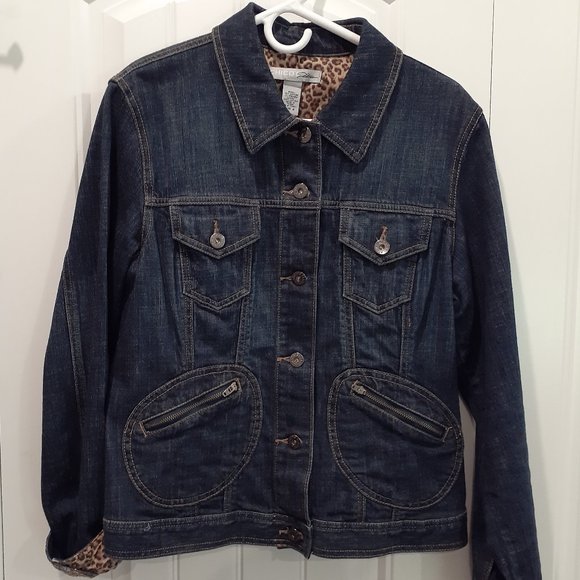 CHICO'S Platinum Denim Jacket-Size 2 - Picture 1 of 4
